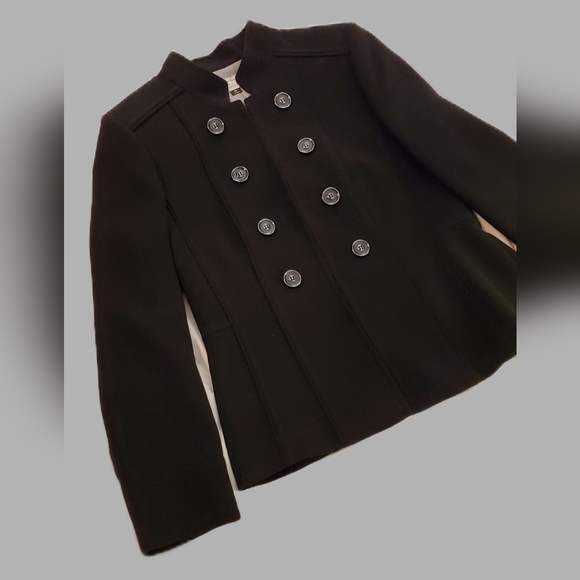 Tahari Black Pantsuit With Military-Style Blazer - Picture 7 of 14